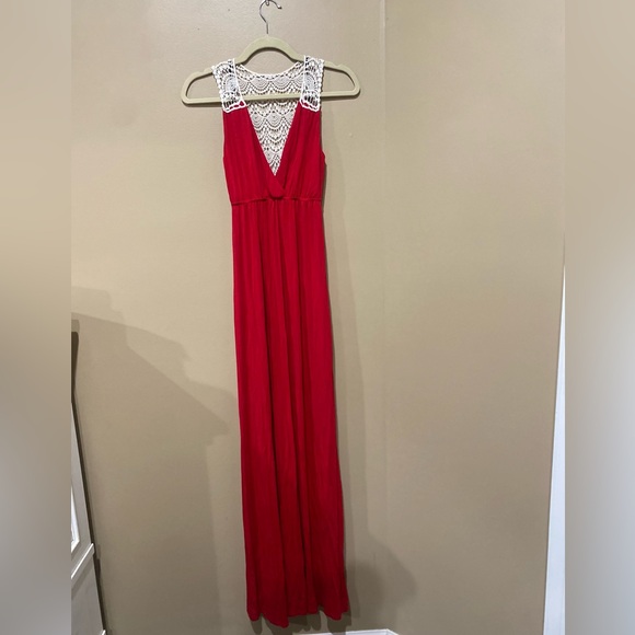 Felicity & Coco Small Womens Pink Crochet Back Maxi Dress - Picture 3 of 8